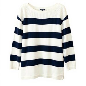 Talbots Cable Knit Sweater Black and White XL Old Money Preppy Quiet Luxury Core